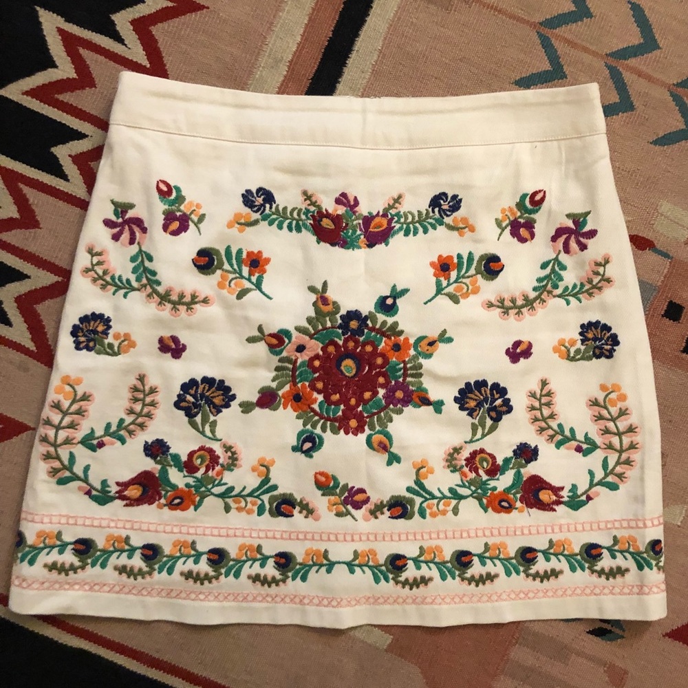 Embroidered Mini Skirt